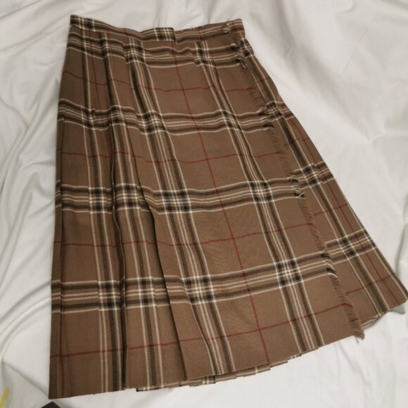 Geoffrey Highland Queen Wool Kilt Plaid Tartan Midi Skirt Small - Picture 1 of 11